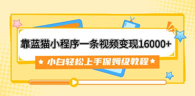 靠蓝猫小程序一条视频变现16000+小白轻松上手保姆级教程（附166G资料素材）-智宇达资源网