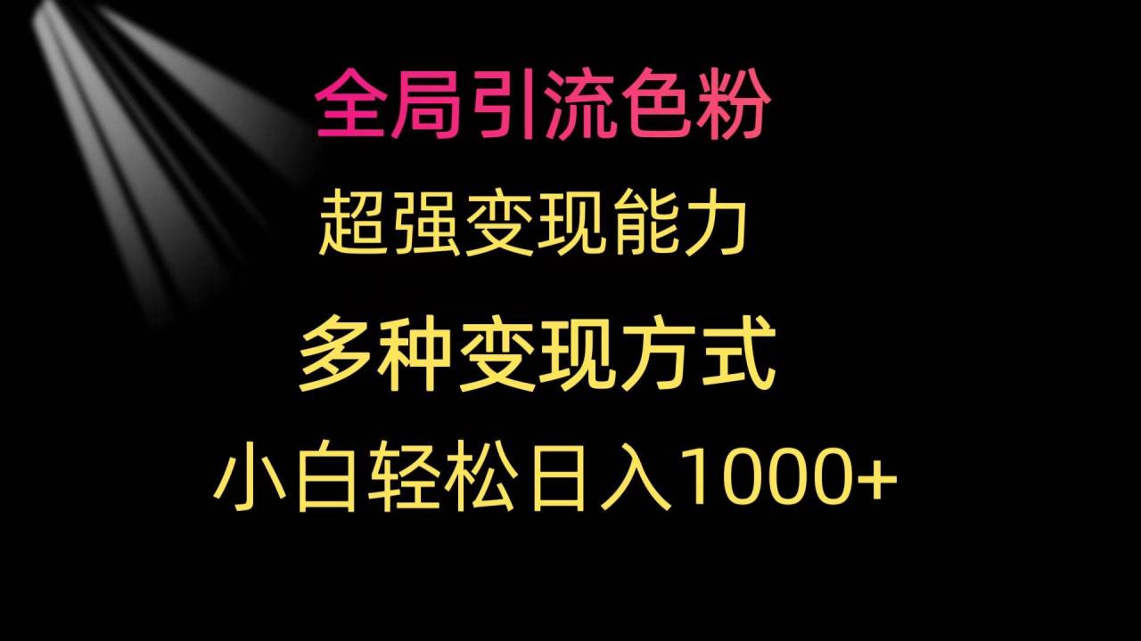 全局引流色粉 超强变现能力 多种变现方式 小白轻松日入1000+-智宇达资源网