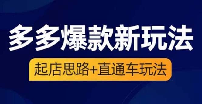 2023拼多多爆款·新玩法：起店思路+直通车玩法（3节精华课）-智宇达资源网