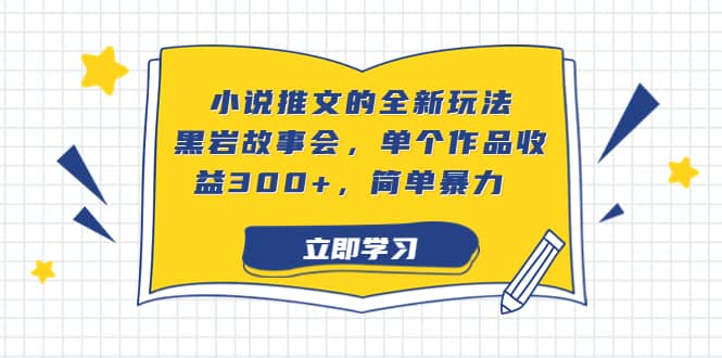 小说推文的全新玩法，黑岩故事会，单个作品收益300+，简单暴力-智宇达资源网