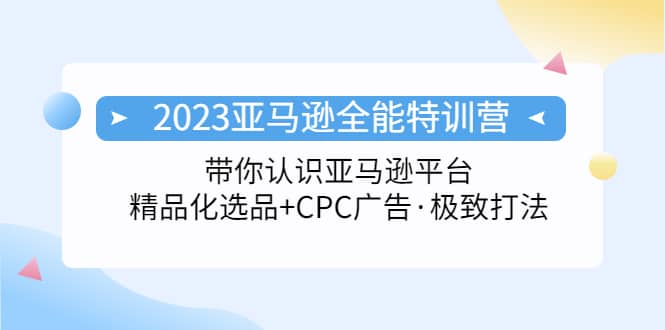 2023亚马逊全能特训营：玩转亚马逊平台+精品化·选品+CPC广告·极致打法-智宇达资源网