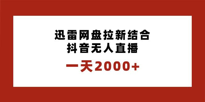 图片[1]-一天2000+迅雷网盘拉新结合抖音无人直播，独创玩法保姆级教学-智宇达资源网