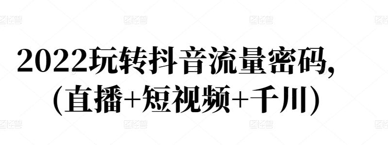 2022玩转抖音流量密码，(直播+短视频+千川)-智宇达资源网