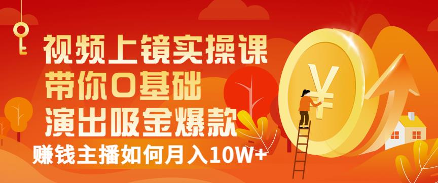 视频上镜实操课：带你0基础演出吸金爆款，赚钱主播如何月入10W+-智宇达资源网