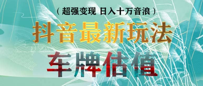 抖音最新无人直播变现直播车牌估值玩法项目 轻松日赚几百+【详细玩法教程】-智宇达资源网