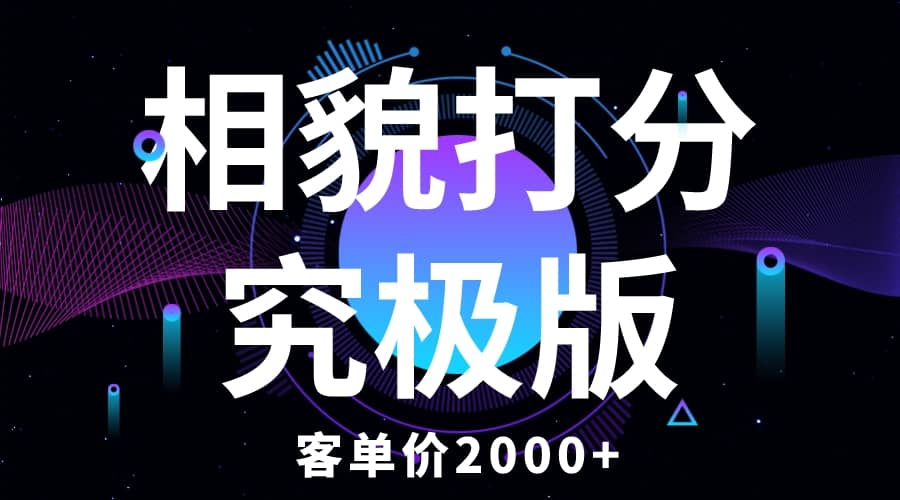 相貌打分究极版，客单价2000+纯新手小白就可操作的项目-智宇达资源网