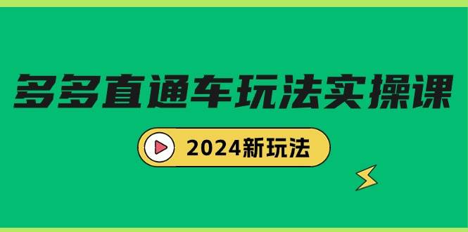 多多直通车玩法实战课，2024新玩法（7节课）-智宇达资源网