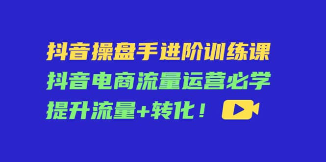 抖音操盘手进阶训练课：抖音电商流量运营必学，提升流量+转化-智宇达资源网