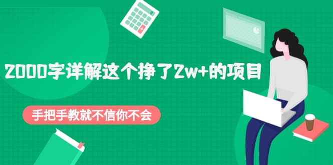 2000字详解这个挣了2w+的项目，手把手教就不信你不会【付费文章】-智宇达资源网