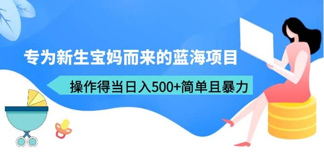 专为新生宝妈而来的蓝海项目，操作得当日入500+简单且暴力（教程+工具）-智宇达资源网