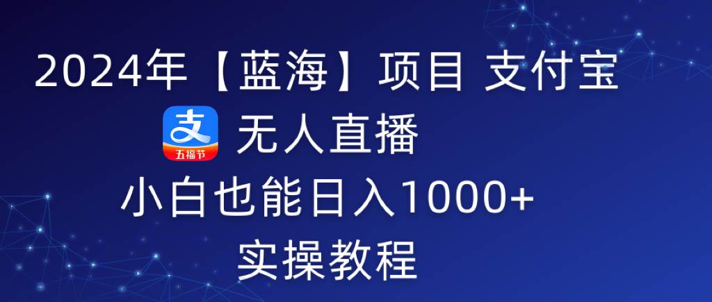 图片[1]-2024年【蓝海】项目 支付宝无人直播 小白也能日入1000+  实操教程-智宇达资源网