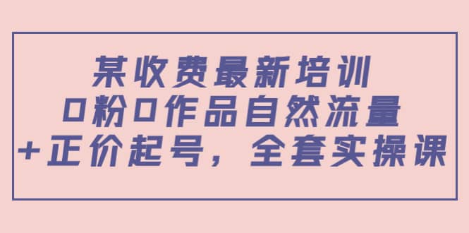 某收费最新培训：0粉0作品自然流量+正价起号，全套实操课-智宇达资源网