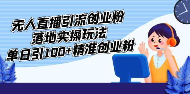 外面收费3980的无人直播引流创业粉落地实操玩法，单日引100+精准创业粉-智宇达资源网