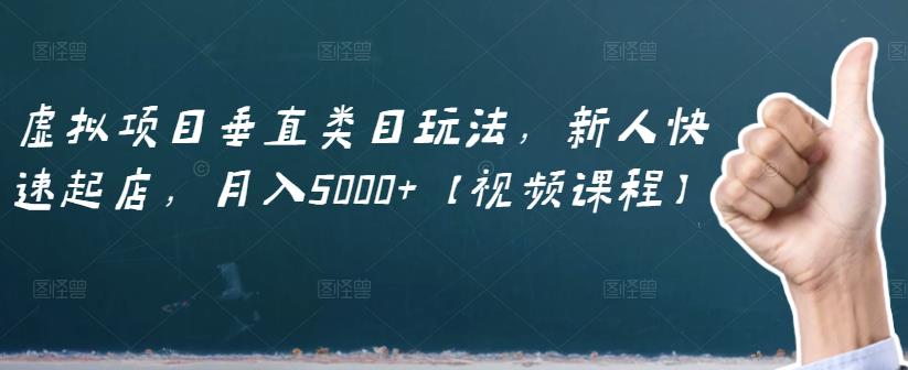 虚拟项目垂直类目玩法，新人快速起店，月入5000+【视频课程】-智宇达资源网