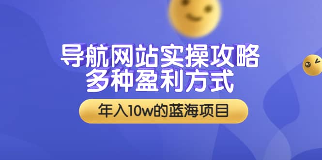 导航网站实操攻略，多种盈利方式，年入10w的蓝海项目（附搭建教学+源码）-智宇达资源网