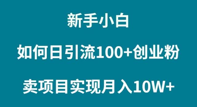 新手小白如何通过卖项目实现月入10W+-智宇达资源网