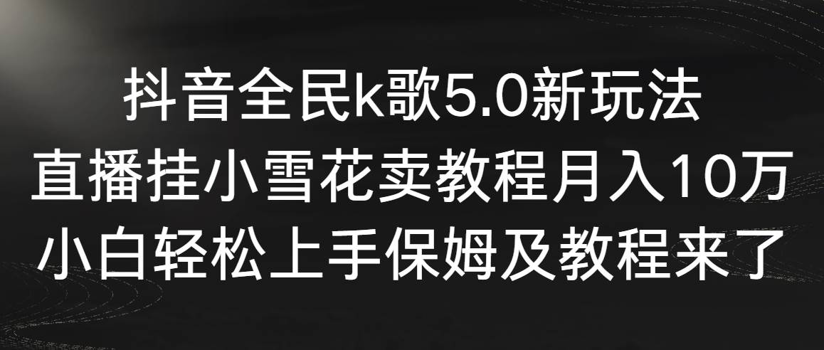 图片[1]-抖音全民k歌5.0新玩法，直播挂小雪花卖教程月入10万，小白轻松上手，保…-智宇达资源网