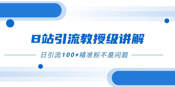 B站引流教授级讲解，细节满满，日引流100+精准粉不是问题-智宇达资源网