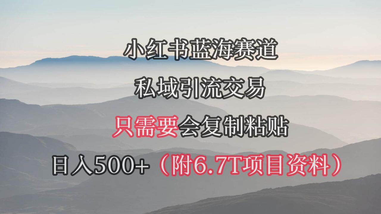 图片[1]-小红书短剧赛道，私域引流交易，会复制粘贴，日入500+（附6.7T短剧资源）-智宇达资源网