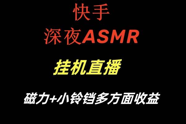 快手深夜ASMR挂机直播磁力+小铃铛多方面收益-智宇达资源网