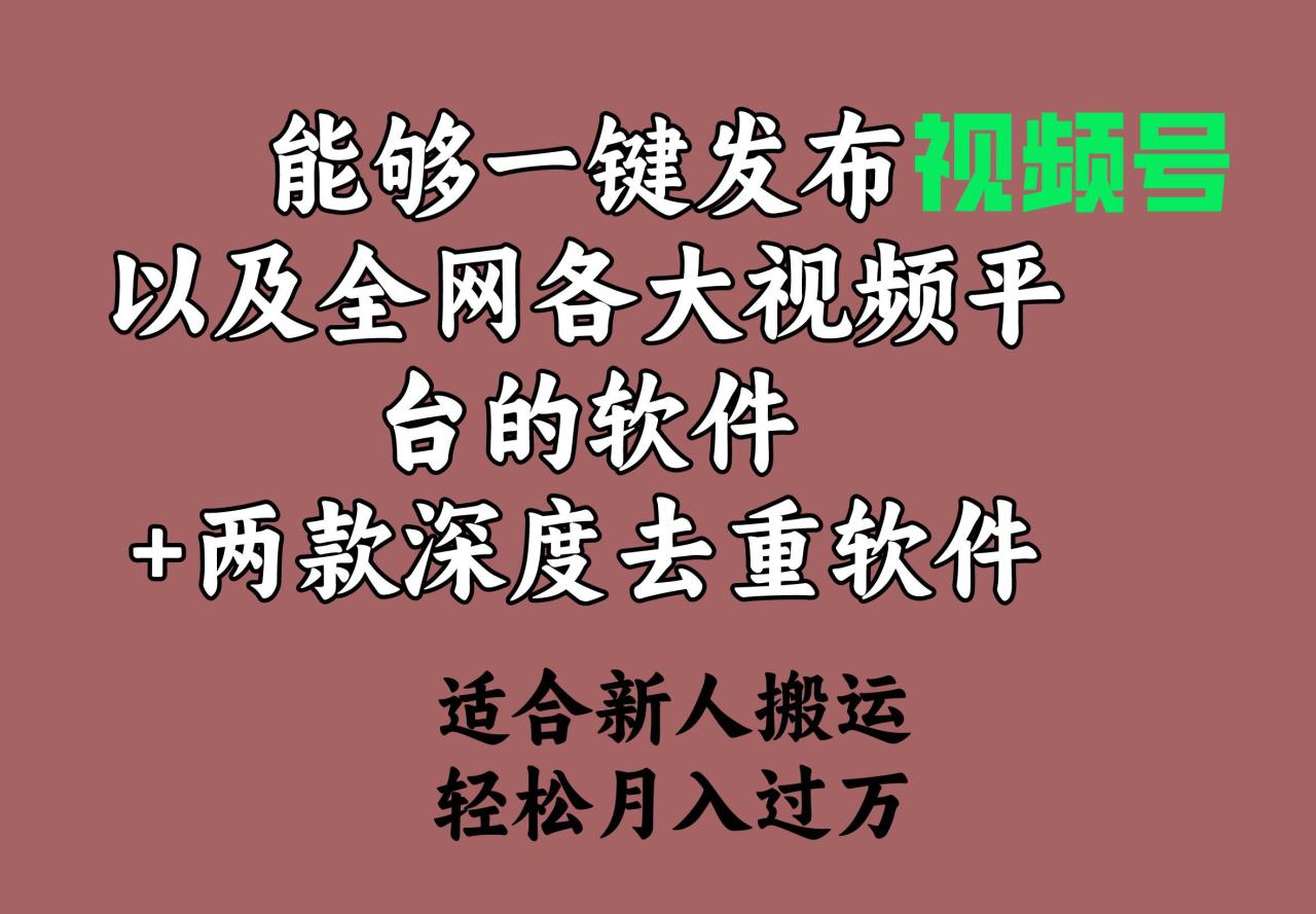 图片[1]-能够一键发布视频号以及全网各大视频平台的软件+两款深度去重软件 适合…-智宇达资源网