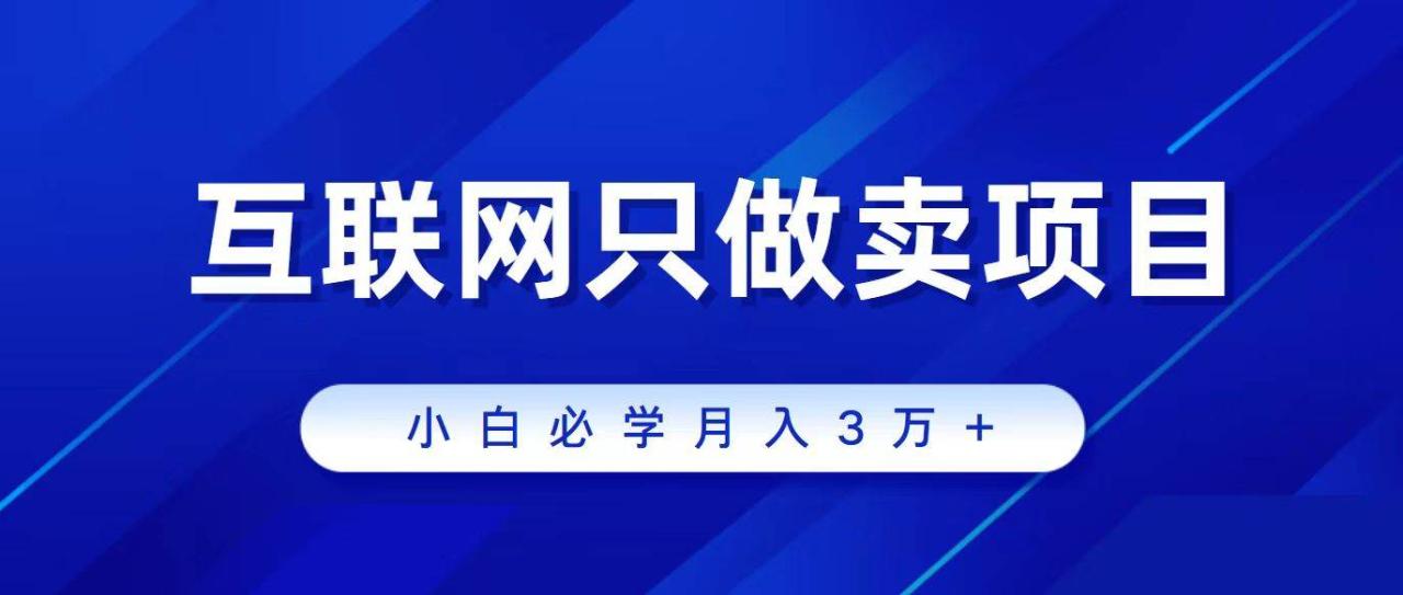 互联网的尽头就是卖项目，被割过韭菜的兄弟们必看！轻松月入三万以上！-智宇达资源网