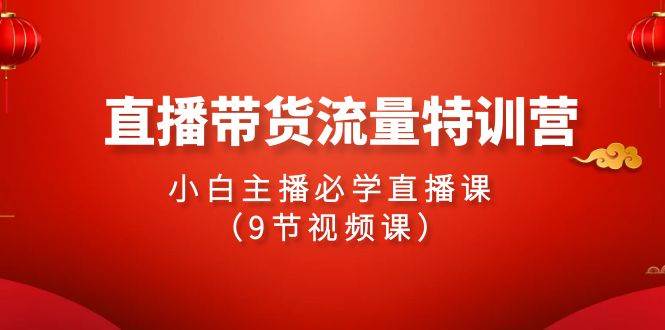 2024直播带货流量特训营，小白主播必学直播课（9节视频课）-智宇达资源网