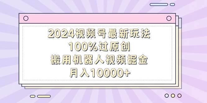 图片[1]-2024视频号最新玩法，100%过原创，搬用机器人视频掘金，月入10000+-智宇达资源网