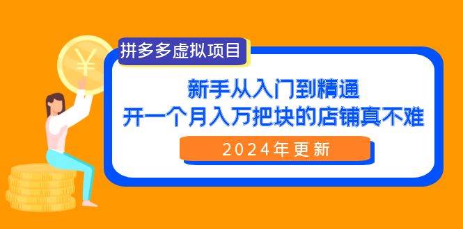 拼多多虚拟项目：入门到精通，开一个月入万把块的店铺 真不难（24年更新）-智宇达资源网