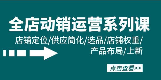 全店·动销运营系列课：店铺定位/供应简化/选品/店铺权重/产品布局/上新-智宇达资源网