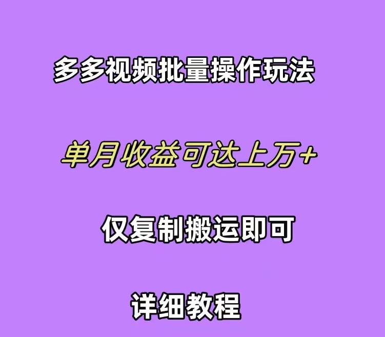 拼多多视频带货快速过爆款选品教程 每天轻轻松松赚取三位数佣金 小白必…-智宇达资源网