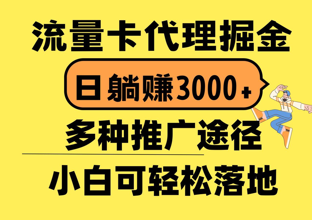 图片[1]-流量卡代理掘金，日躺赚3000+，首码平台变现更暴力，多种推广途径，新…-智宇达资源网