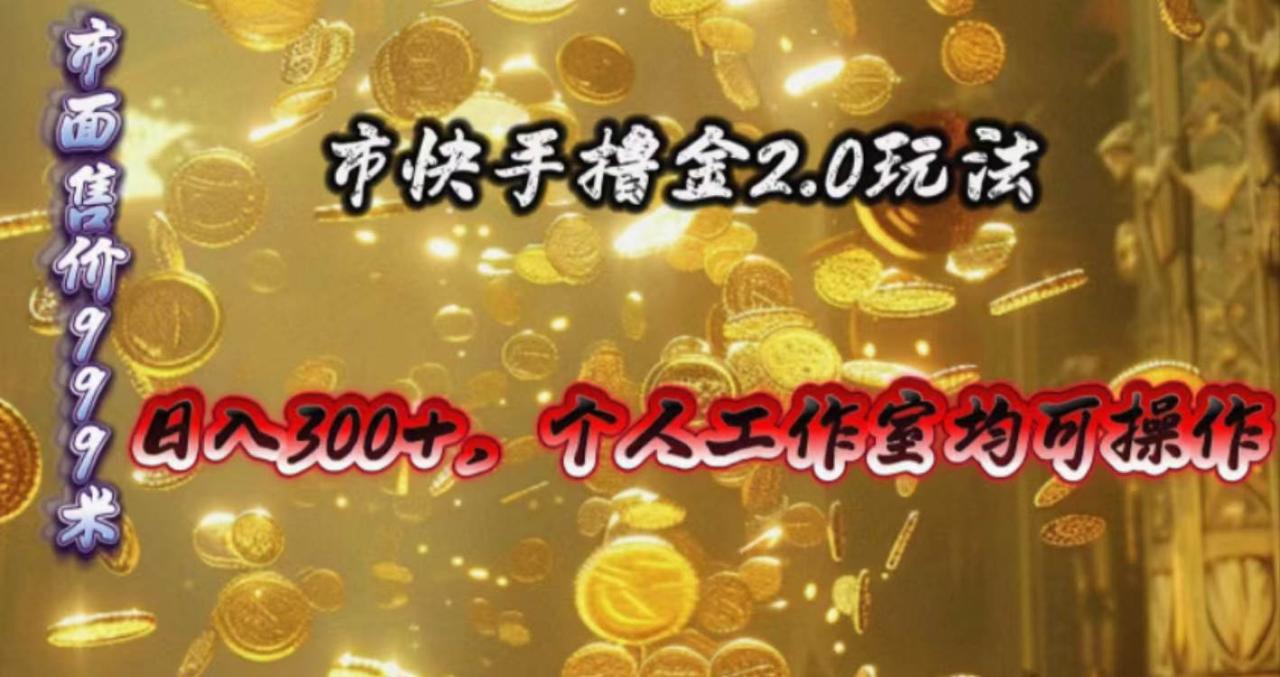 快手掘金2.0玩法，日入300+，个人工作室均可操作-智宇达资源网