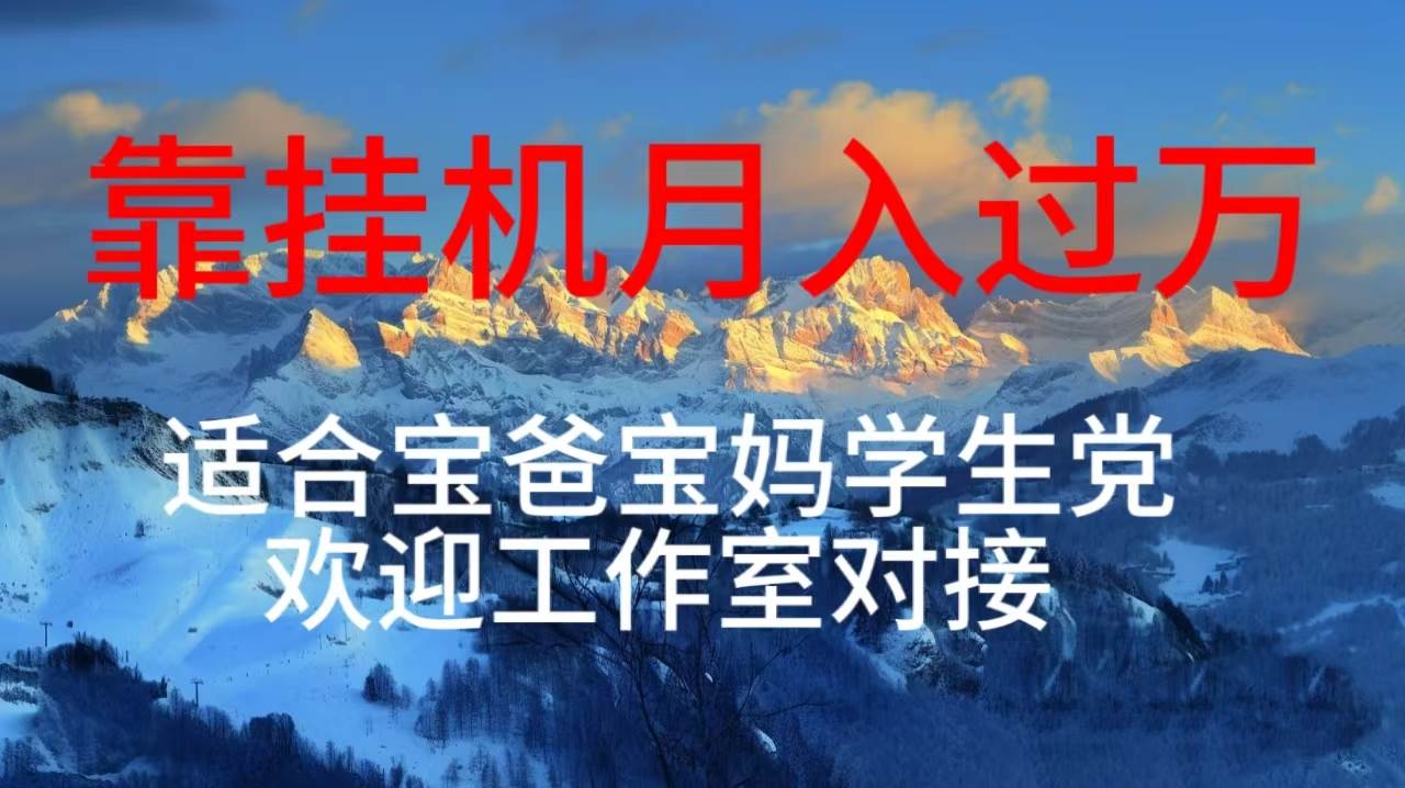 每天躺着日入几百挂机项目，适合宝爸宝妈学生党工作室对接-智宇达资源网