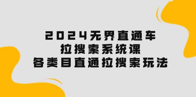 2024无界直通车·拉搜索系统课：各类目直通车 拉搜索玩法！-智宇达资源网