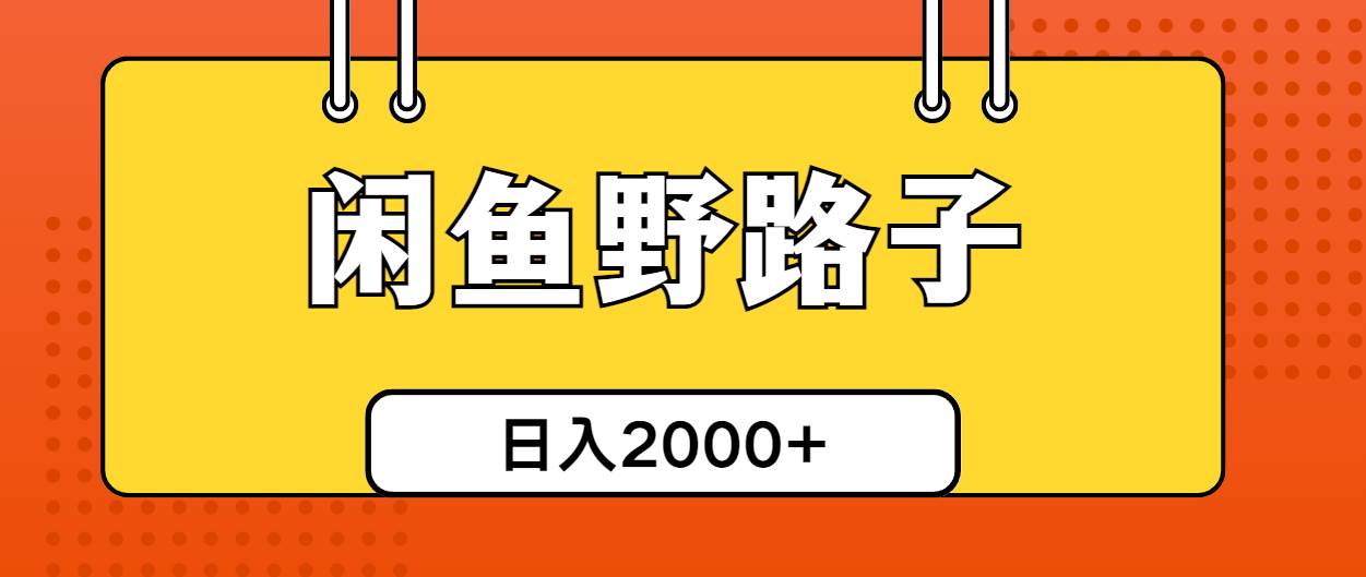 闲鱼野路子引流创业粉，日引50+单日变现四位数-智宇达资源网