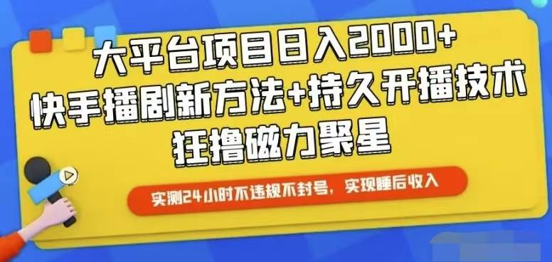 快手24小时无人直播，真正实现睡后收益-智宇达资源网