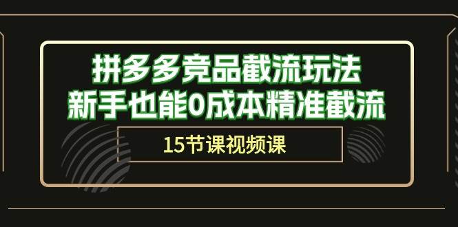 拼多多竞品截流玩法，新手也能0成本精准截流（15节课）-智宇达资源网