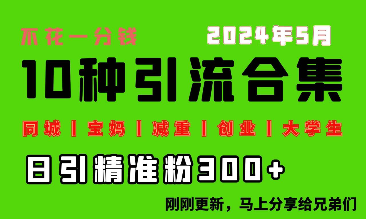 0投入，每天搞300+“同城、宝妈、减重、创业、大学生”等10大流量！-智宇达资源网