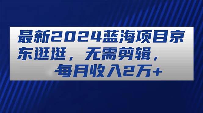 最新2024蓝海项目京东逛逛，无需剪辑，每月收入2万+-智宇达资源网