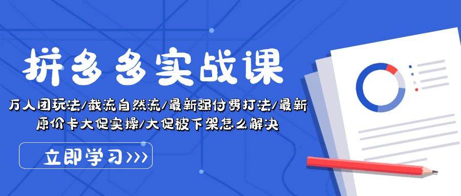 图片[1]-拼多多·实战课：万人团玩法/截流自然流/最新强付费打法/最新原价卡大促..-智宇达资源网