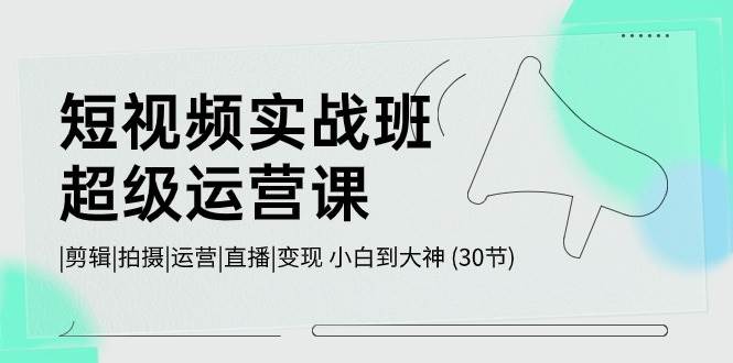 短视频实战班-超级运营课，|剪辑|拍摄|运营|直播|变现 小白到大神 (30节)-智宇达资源网