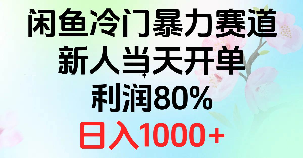 2024闲鱼冷门暴力赛道，新人当天开单，利润80%，日入1000+-智宇达资源网