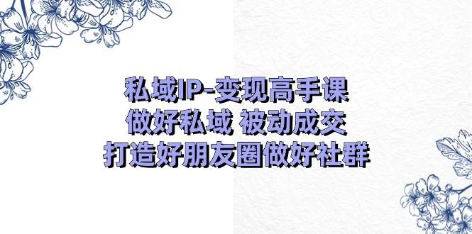 私域IP-变现高手课：做好私域 被动成交，打造好朋友圈做好社群（18节）-智宇达资源网