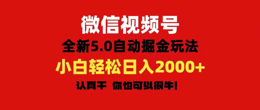 微信视频号变现，5.0全新自动掘金玩法，日入利润2000+有手就行-智宇达资源网