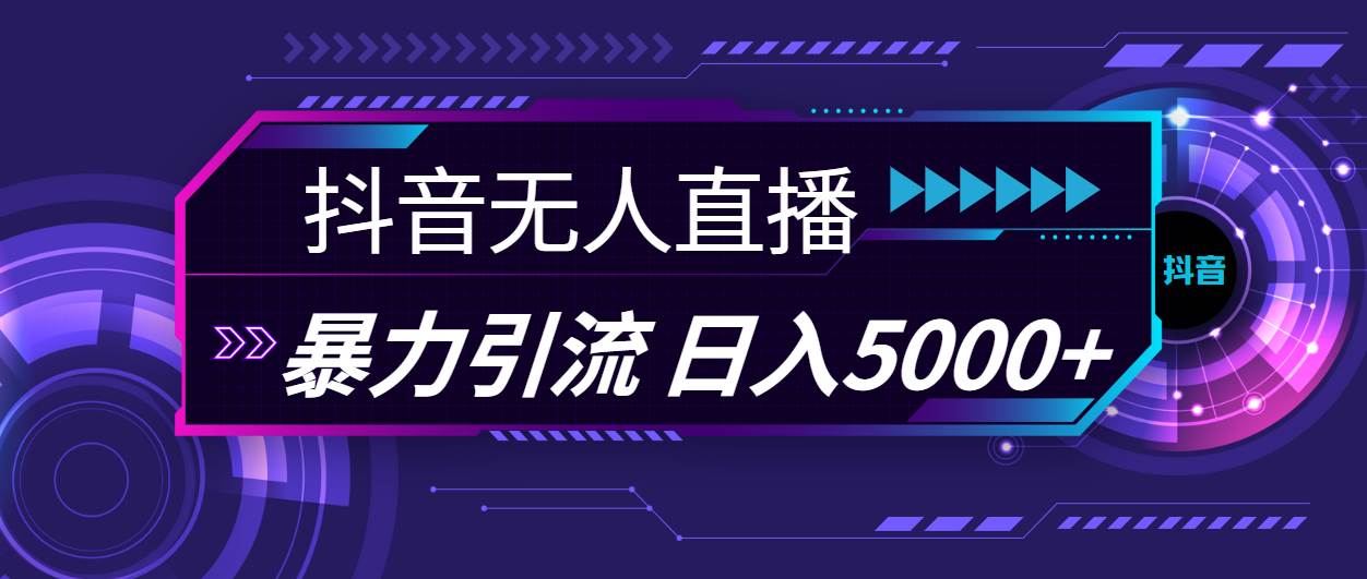 抖音无人直播，暴利引流，日入5000+-智宇达资源网