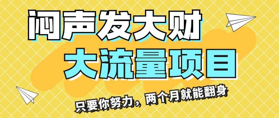 闷声发大财，大流量项目，月收益过3万，只要你努力，两个月就能翻身-智宇达资源网