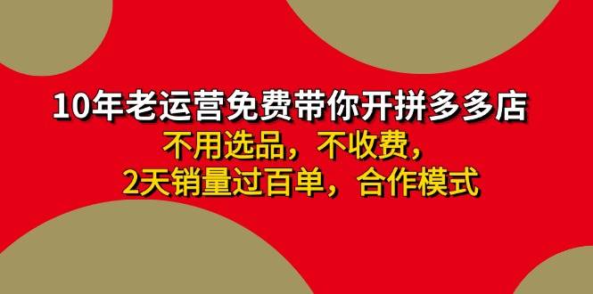 拼多多 最新合作开店日收4000+两天销量过百单，无学费、老运营代操作、…-智宇达资源网