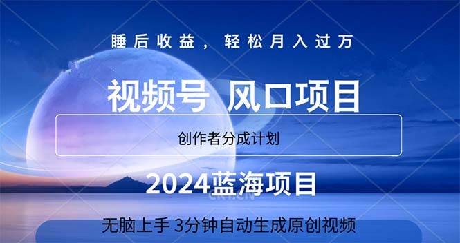 2024蓝海项目，3分钟自动生成视频，月入过万-智宇达资源网