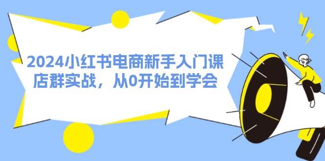 2024小红书电商新手入门课，店群实战，从0开始到学会（31节）-智宇达资源网